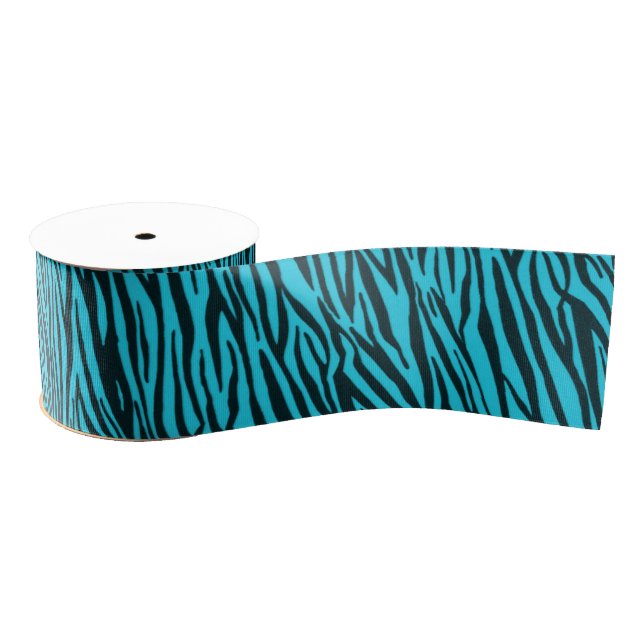 Blauer Zebra-Tierdruck-Band Ripsband (Spule)