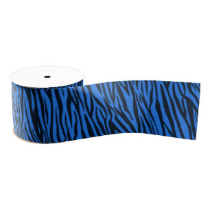 Blauer Zebra-Tierdruck-Band Ripsband