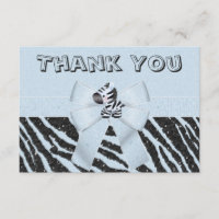 Blauer Zebra u. druckte Bogen-Glitzer-Blick danken