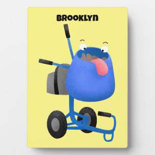 Blauer Zementmischer Cartoon Fotoplatte