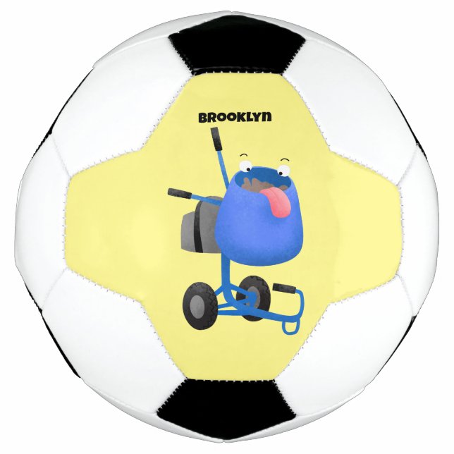 Blauer Zementmischer Cartoon Fußball (Vorderseite)