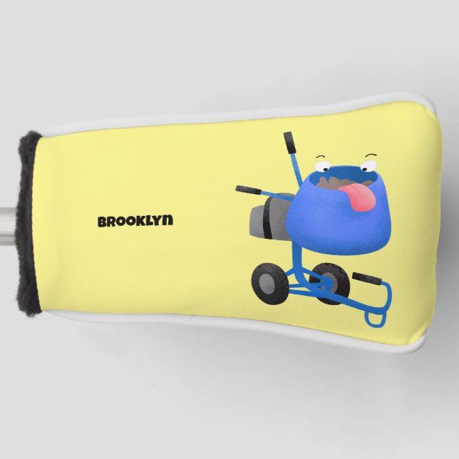 Blauer Zementmischer Cartoon Golf Headcover (Vorderseite)
