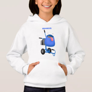 Blauer Zementmischer Cartoon Hoodie