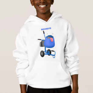 Blauer Zementmischer Cartoon Hoodie