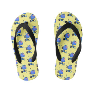 Blauer Zementmischer Cartoon Kinderbadesandalen