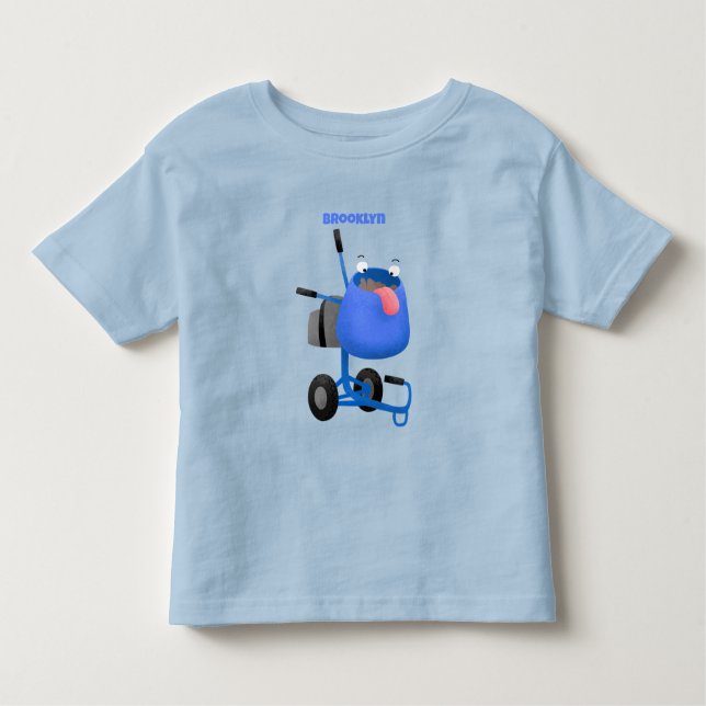 Blauer Zementmischer Cartoon Kleinkind T-shirt (Vorderseite)