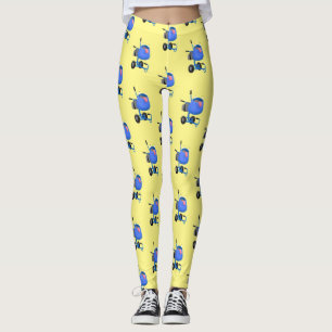 Blauer Zementmischer Cartoon Leggings
