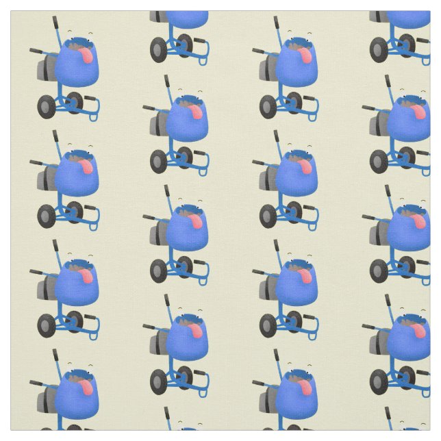 Blauer Zementmischer Cartoon Stoff (Muster)