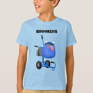 Blauer Zementmischer Cartoon T-Shirt