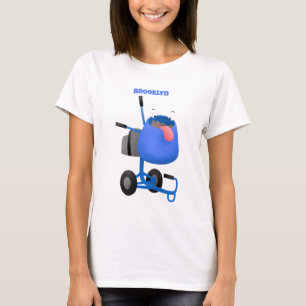 Blauer Zementmischer Cartoon T-Shirt