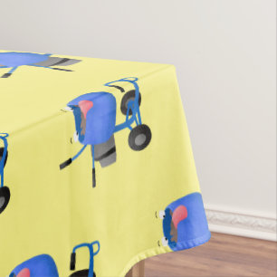 Blauer Zementmischer Cartoon Tischdecke