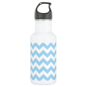 Blauer Zickzack, Blaues Chevron, Geometrisches Mus Edelstahlflasche