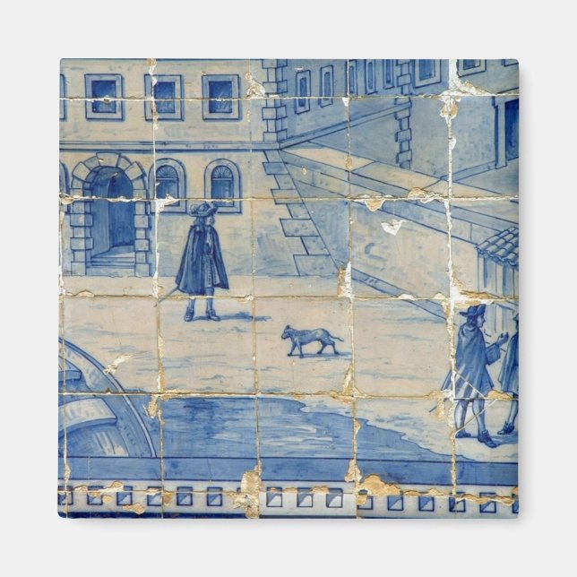 Blauer Ziegelstein Magnet (Vorne)