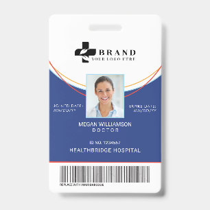 Blauer Zirkel Medizinische Foto-ID und Logo Ausweis