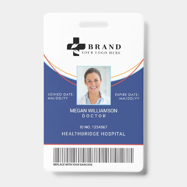 Blauer Zirkel| Medizinische Foto-ID und Logo Ausweis (Vorderseite)
