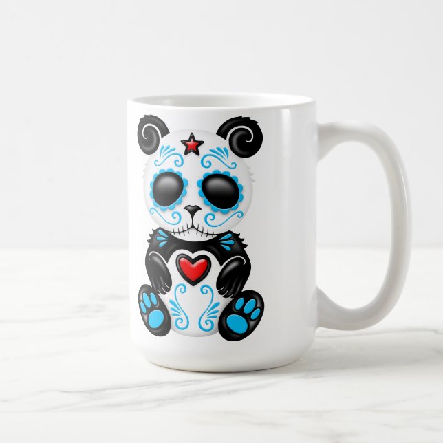 Blauer Zombie-Zuckerpanda Tasse (Rechts)