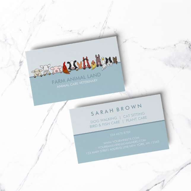 Blauer Zuchtbetrieb Visitenkarte (pet animal dog cat veterinary farm)