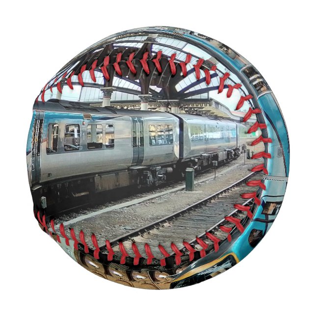 Blauer Zug , am Bahnhof York. Baseball (Vorne Rechts)