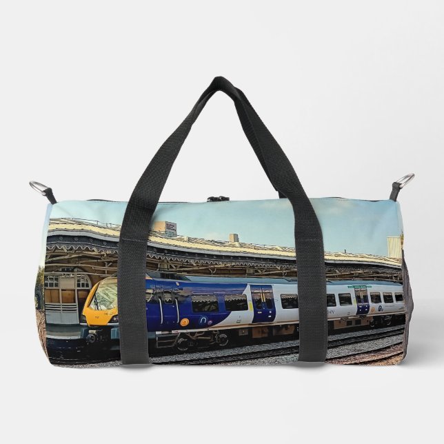Blauer Zug Duffle Bag (Vorderseite)