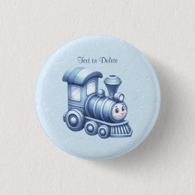 Blauer Zugknopf Button (Vorderseite)