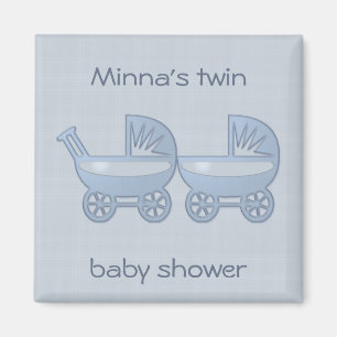 blauer Zwillings-Kinderwagen Magnet