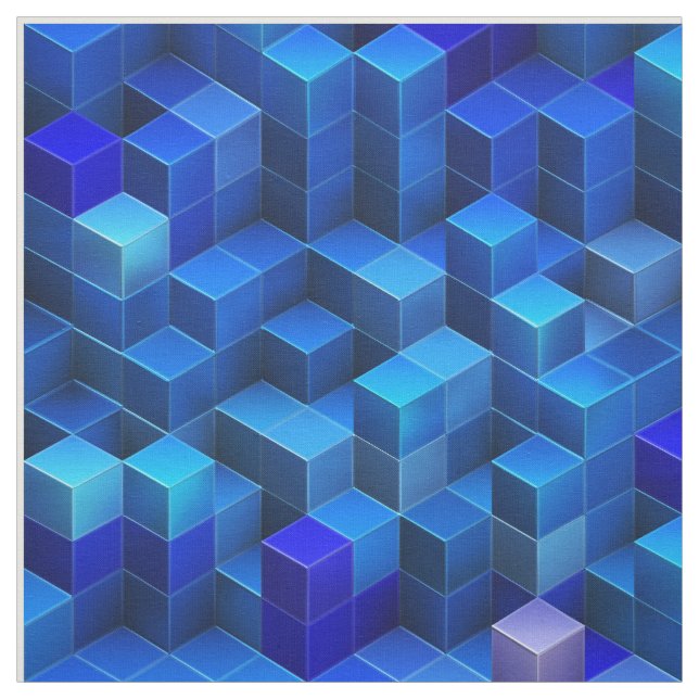 Blaues 3D berechnet abstrakten geometrischen Stoff (Muster)