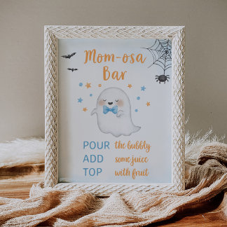 Blaues A Little Boo Boy Halloween Momosa Bar Schil Poster