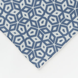 Blaues Abstrakt geometrisches Mosaik Gemustert Fleecedecke