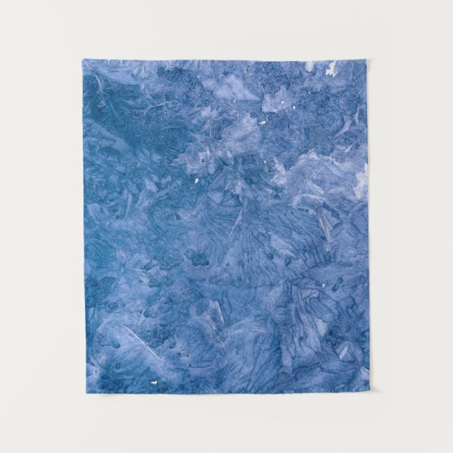 Blaues abstraktes Bild Wandteppich (Vorderseite)