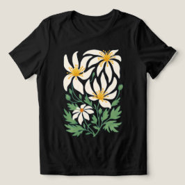 Blaues abstraktes Blumen-T-Shirt für Damen Blue Ra Tri-Blend Shirt