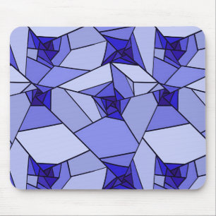Blaues abstraktes geometrisches Muster Mousepad