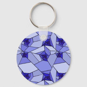 Blaues abstraktes geometrisches Muster Schlüsselanhänger