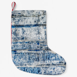 Blaues abstraktes Hintergrunddesign abstrakt, alte Kleiner Weihnachtsstrumpf