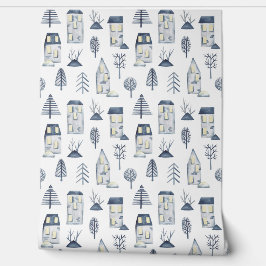 Blaues abstraktes Linienmuster Tapete