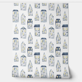 Blaues abstraktes Linienmuster Tapete