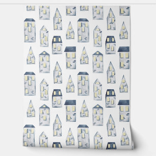 Blaues abstraktes Linienmuster Tapete