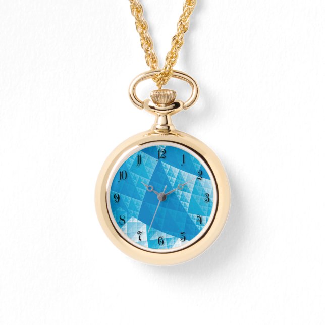 Blaues abstraktes Muster Armbanduhr (Vorderseite)