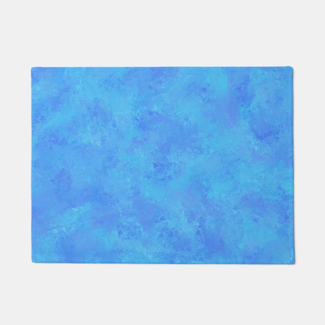 Blaues Abstraktes Muster Fußmatte (Vorderseite)