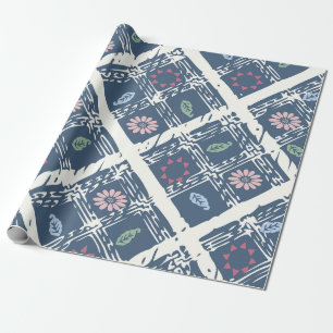 Blaues abstraktes Muster Geschenkpapier