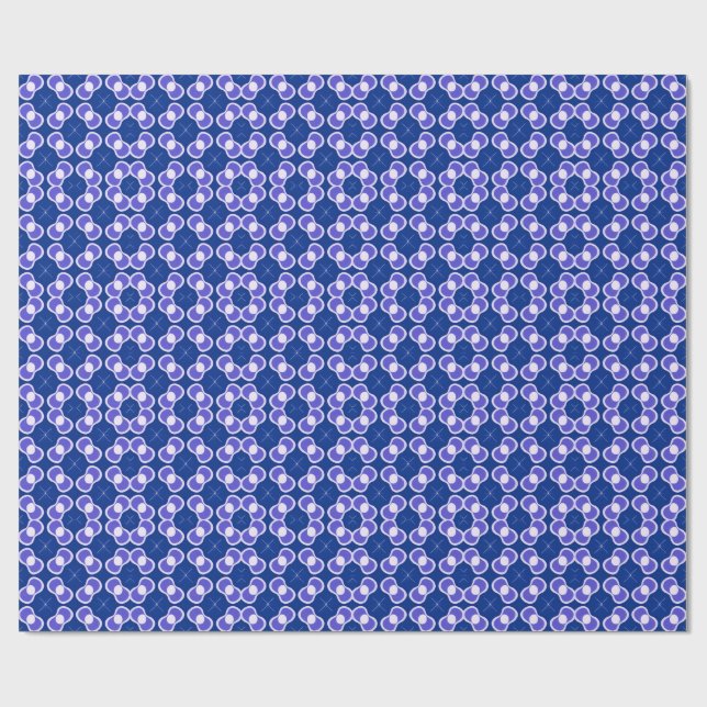 Blaues Abstraktes Muster Geschenkpapier (Flach)