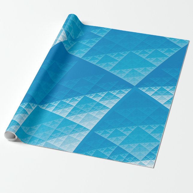 Blaues abstraktes Muster Geschenkpapier (Ungerollt)