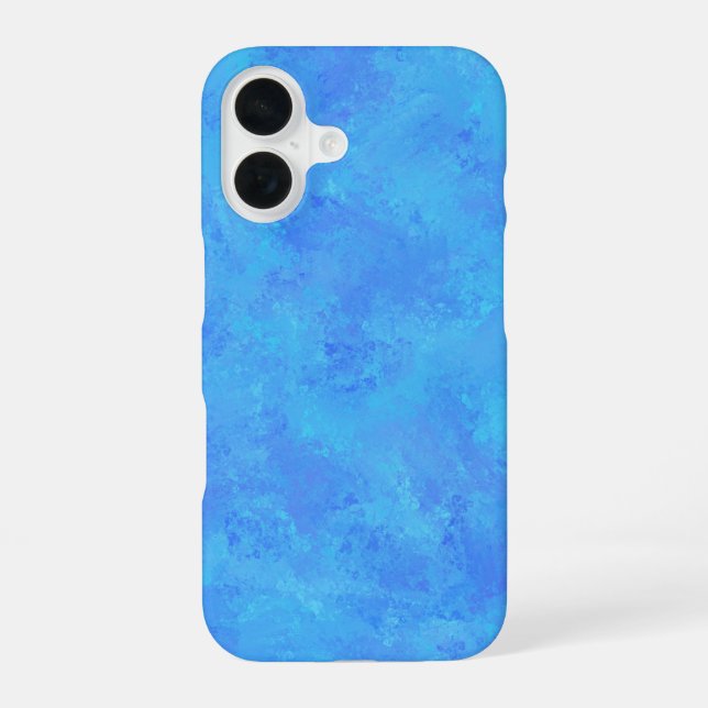 Blaues abstraktes Muster iPhone 16 Hülle (Rückseite)