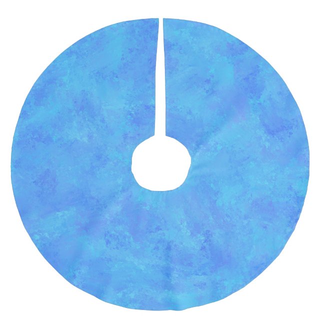 Blaues Abstraktes Muster Polyester Weihnachtsbaumdecke (Vorderseite)