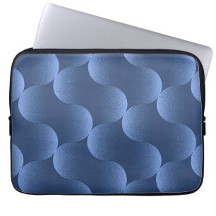 💙 Blaues abstraktes Muster Ruhige moderne Technik Laptopschutzhülle