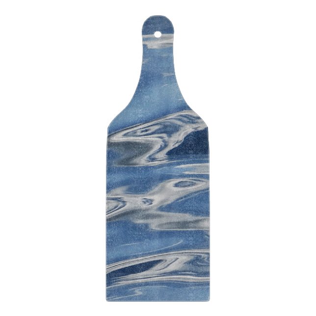 Blaues abstraktes Muster Schneidebrett (Vorderseite)