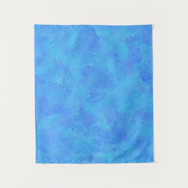 Blaues Abstraktes Muster Wandteppich (Vorderseite)