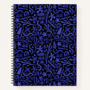 blaues abstraktes nahtloses Muster Notizbuch