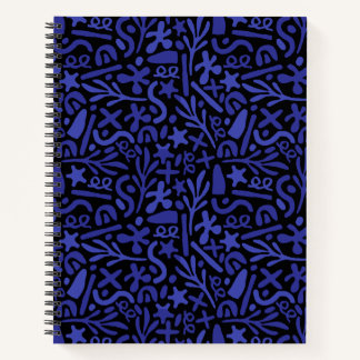 blaues abstraktes nahtloses Muster Notizbuch