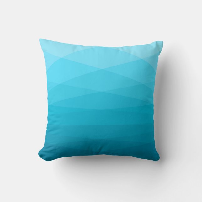 Blaues Abstraktes Polygonal-Design Kissen (Vorderseite)
