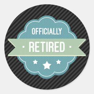 Blaues Abzeichen Offiziell ermüdet Runder Aufkleber